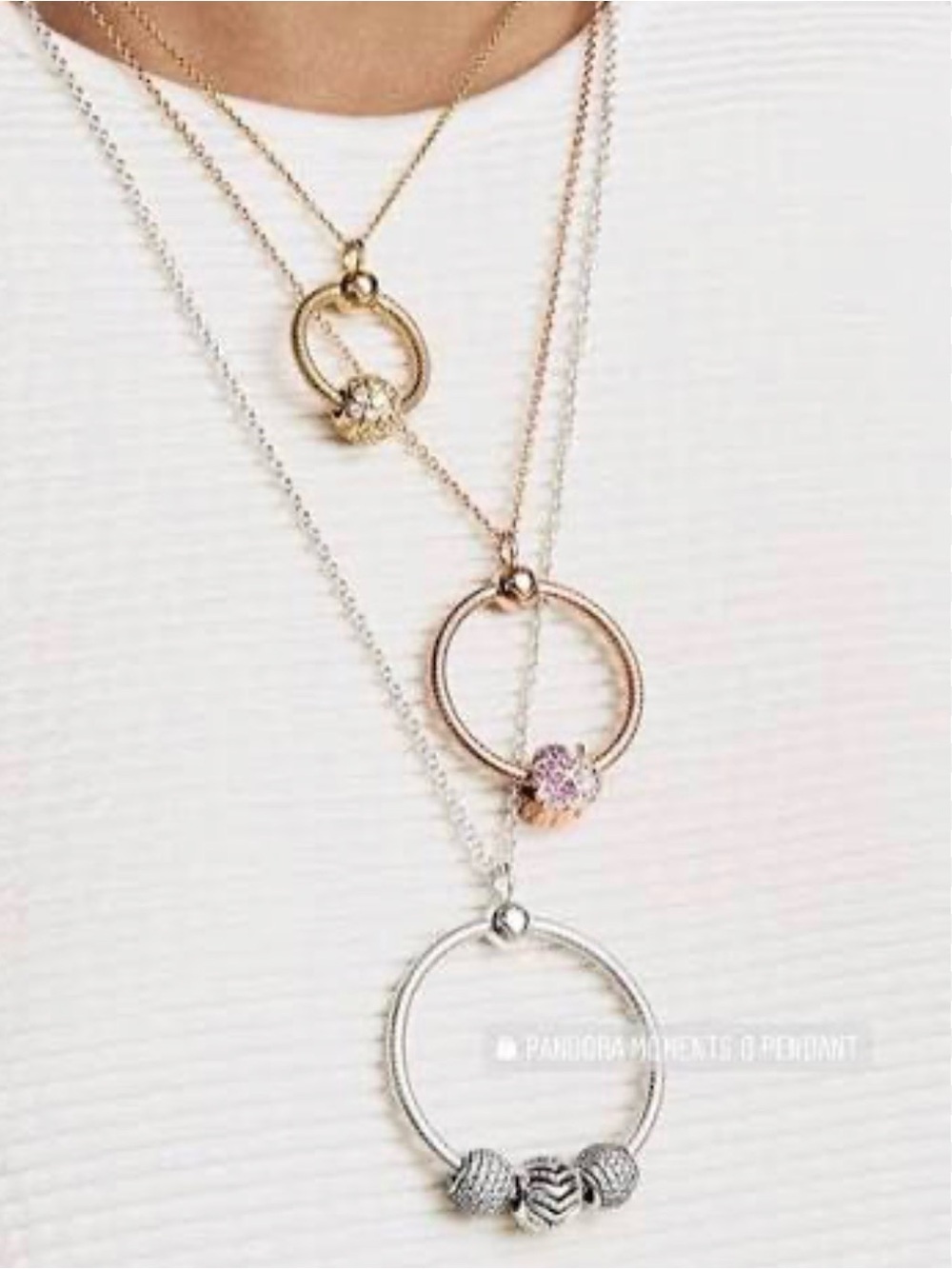 Pandora Silver Necklace with Pandora Circular Hoop Charm Holder. - Picture 6 of 6